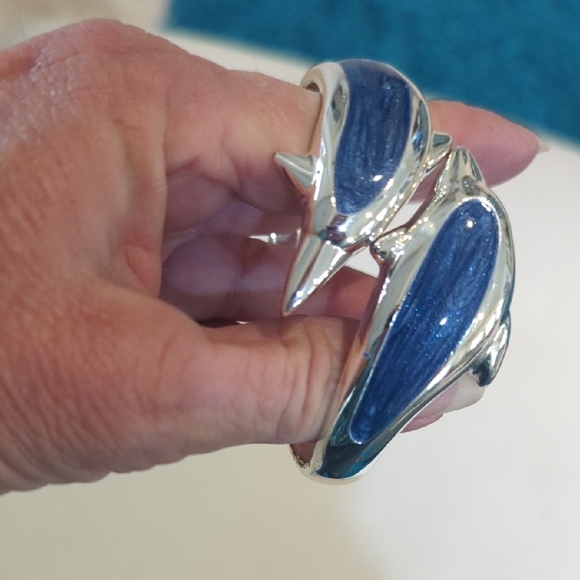 Silver and Blue Dolphin Bracelet - Picture 6 of 6